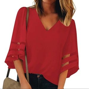 Red Mesh Panel Top